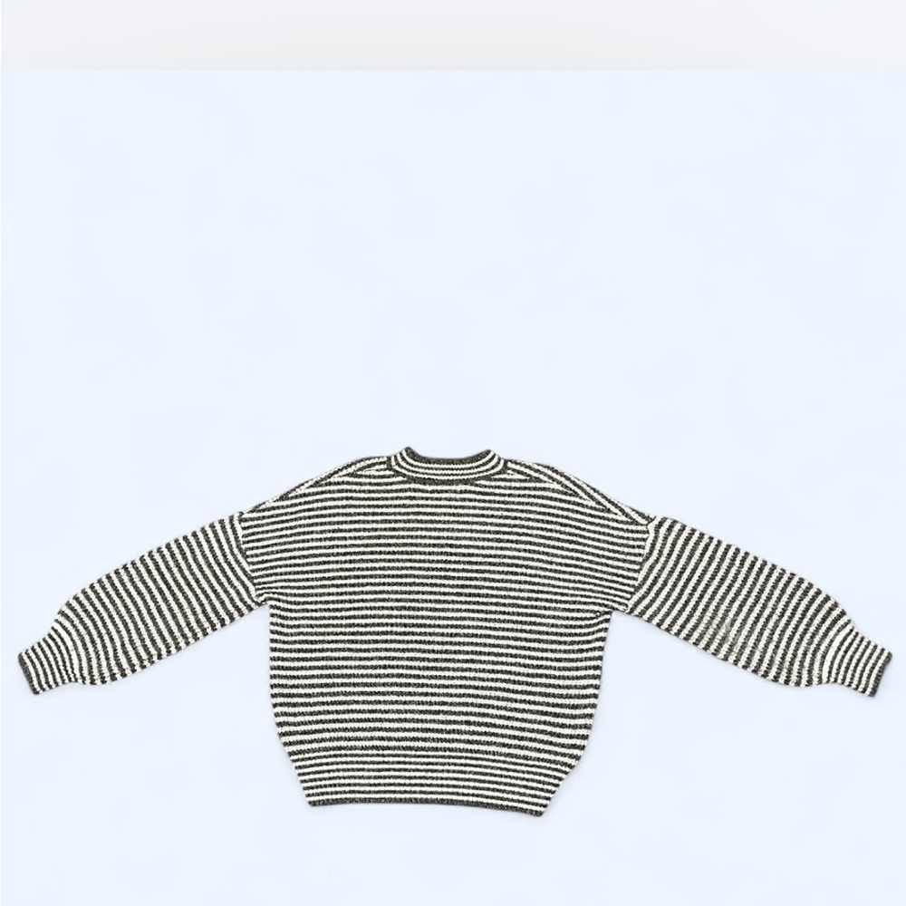 Greylin Black and White Striped Crewneck Sweater